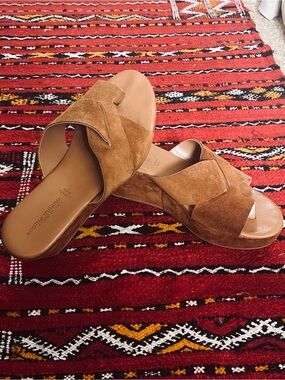 Sophia Milano ITALY made Wedge Slide Sandals SZ 8